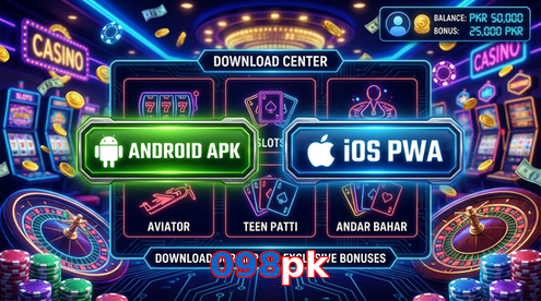 Main screen of 098Pk download page for PK players